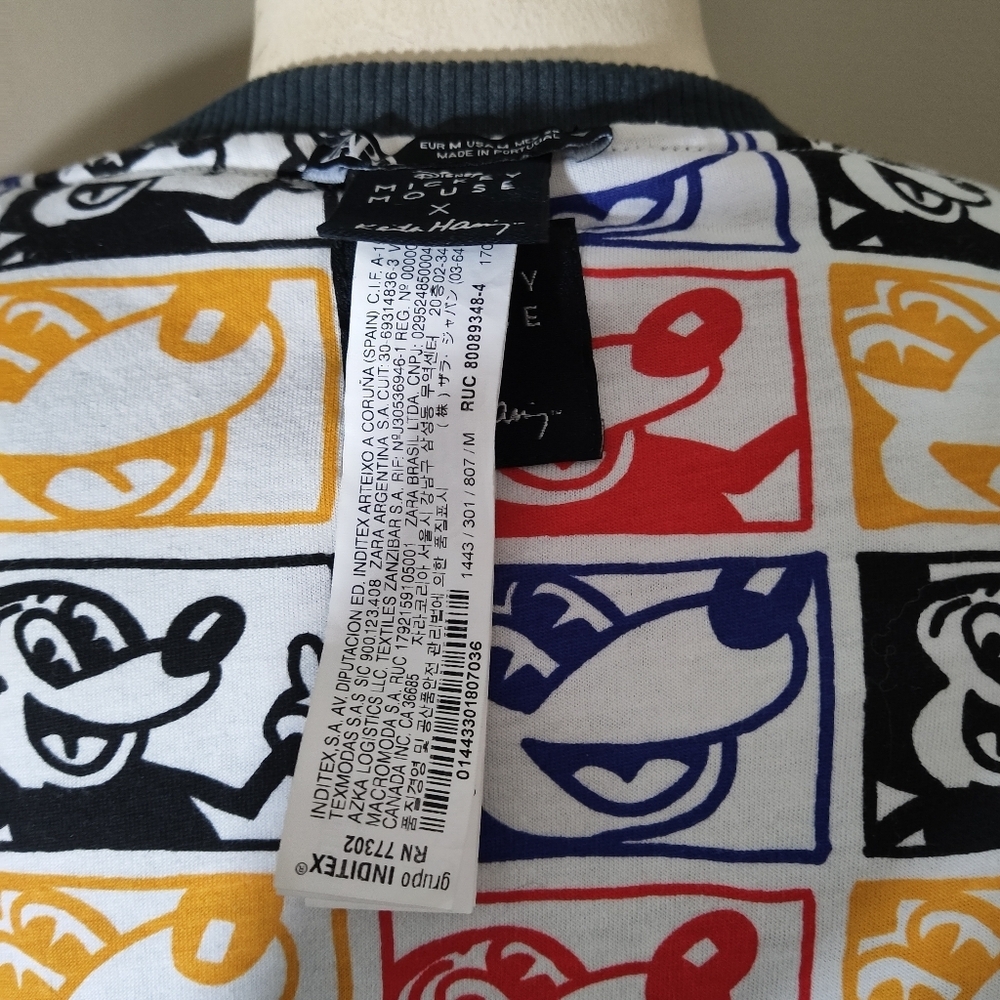 Zara Disney Keith Haring Reversible Mickey Mouse Sweatshirt M NEW No Tags - Picture 10 of 15